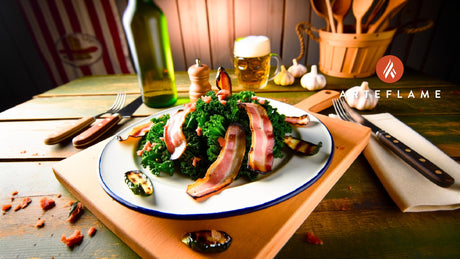 French-Style Grilled Kale with Bacon