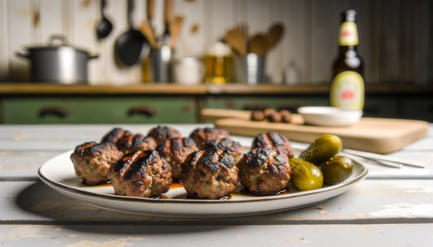 Grilled Danish Meatballs (Frikadeller) on the Arteflame