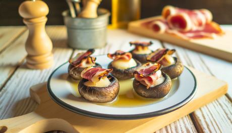 Grilled Spanish Stuffed Mushrooms with Iberian Ham