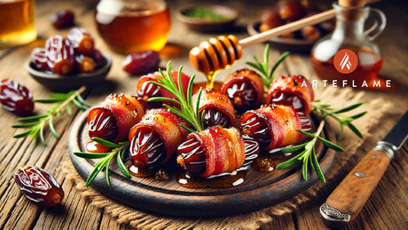 Grilled Bacon-Wrapped Dates with Honey Glaze