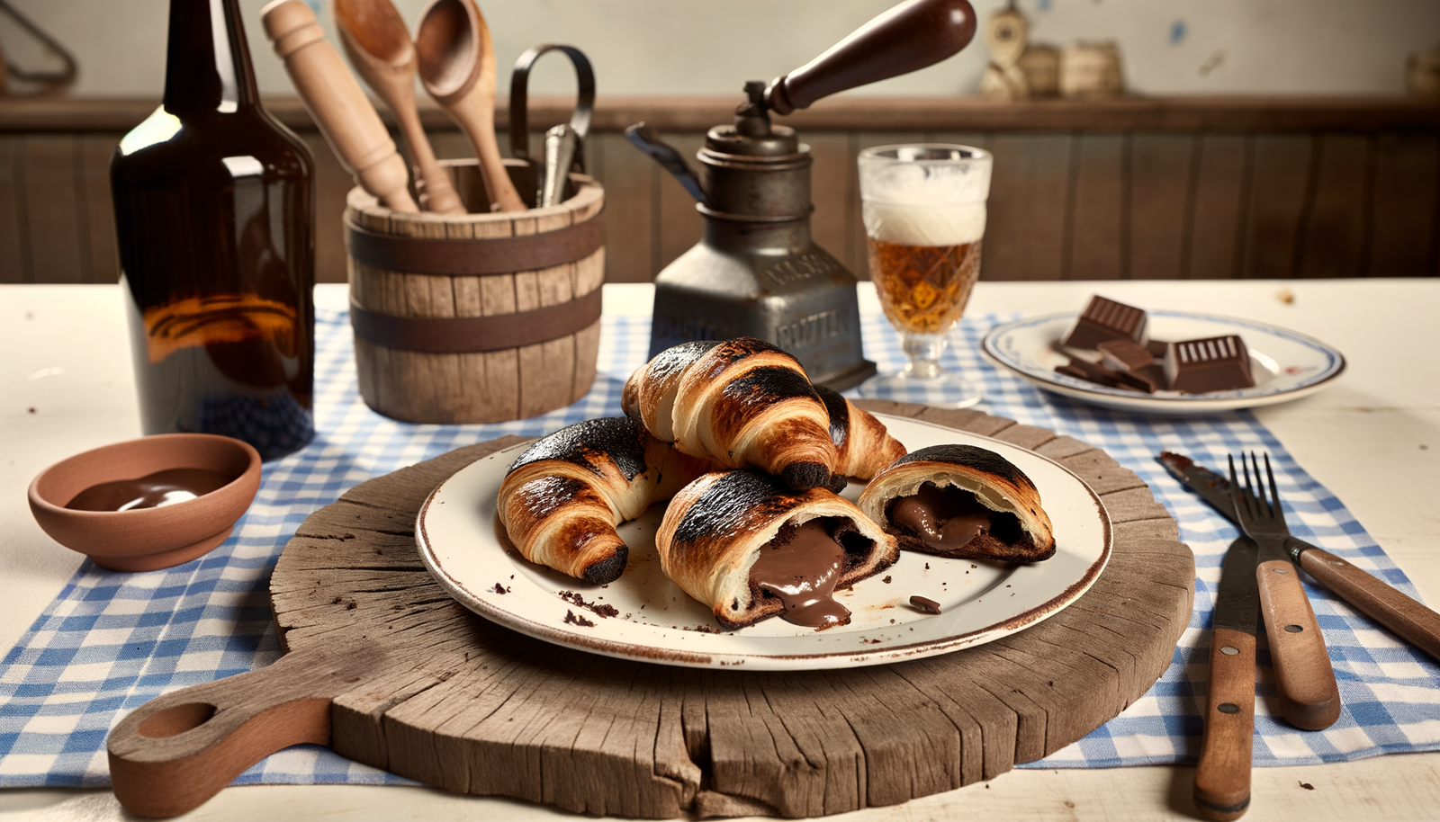 Grilled Dutch Chocolate-Stuffed Croissants