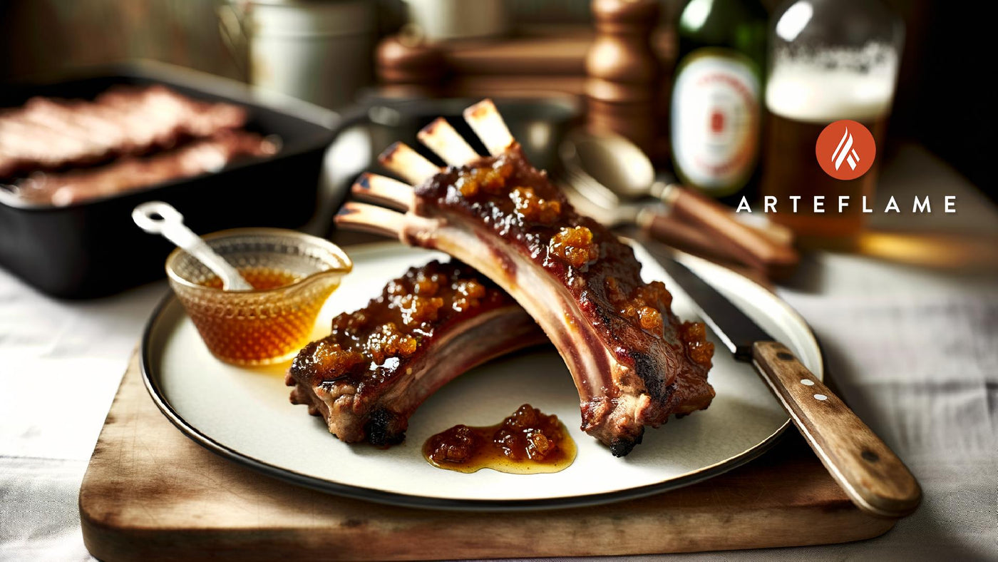Danish Honey Mustard Glazed Lamb Ribs on Arteflame