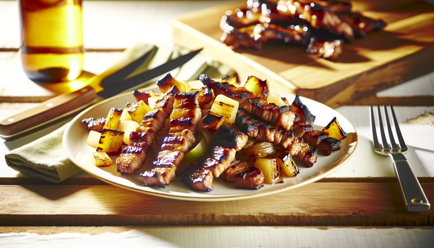 Hawaiian BBQ Pork Strips - Grilled Island Flavor