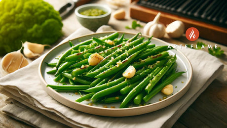 Grilled Green Beans with Garlic and Lemon