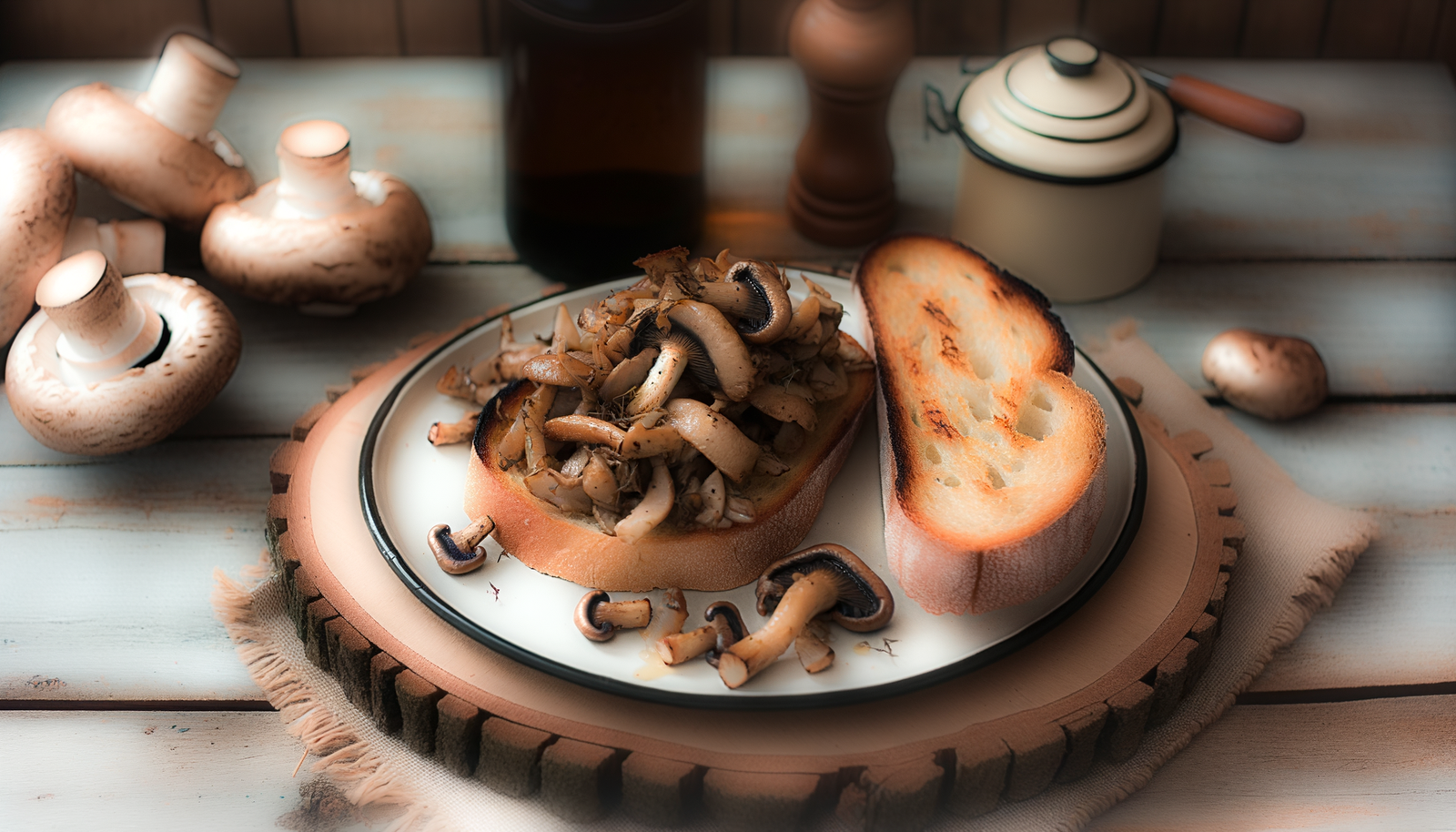 French Sautéed Wild Mushrooms on Grilled Bread