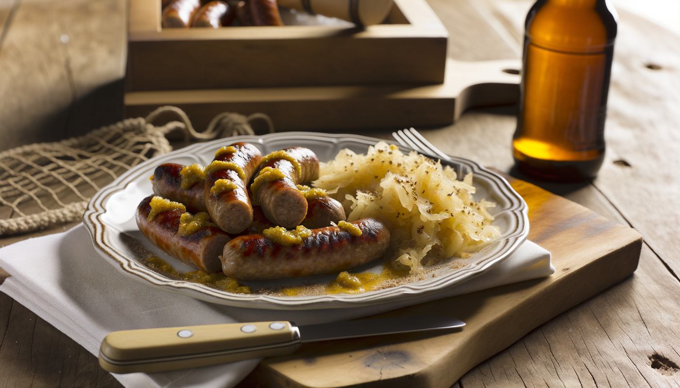 Austrian Smoked Bratwurst with Sauerkraut