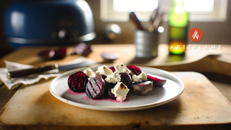 Grilled Welsh Beets with Goat Cheese
