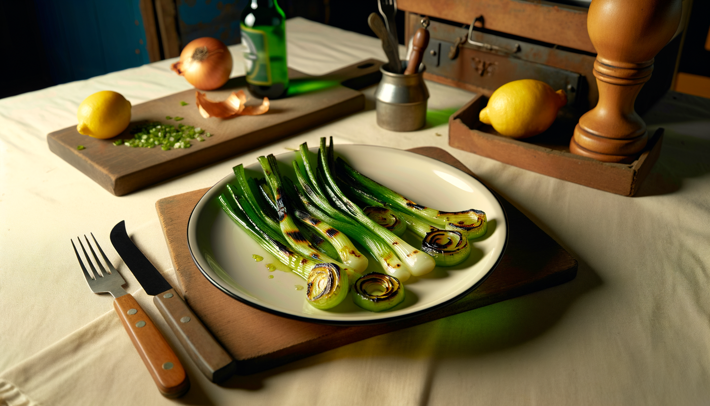 Albanian Grilled Green Onions with Lemon Dressing