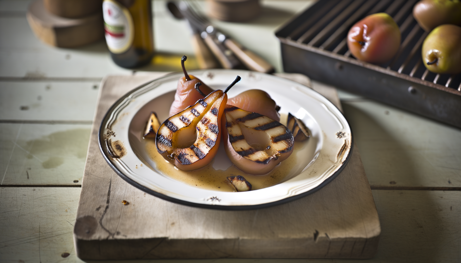 Grilled Poached Dutch Winter Pears