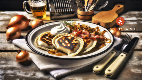 Grilled Polish Pierogi with Sour Cream