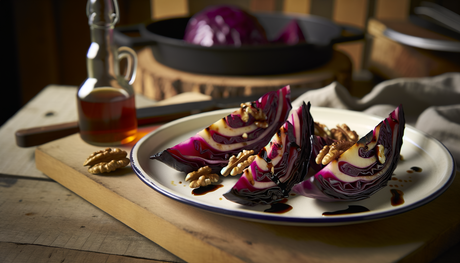 Dutch Charred Red Cabbage Wedges with Balsamic Glaze