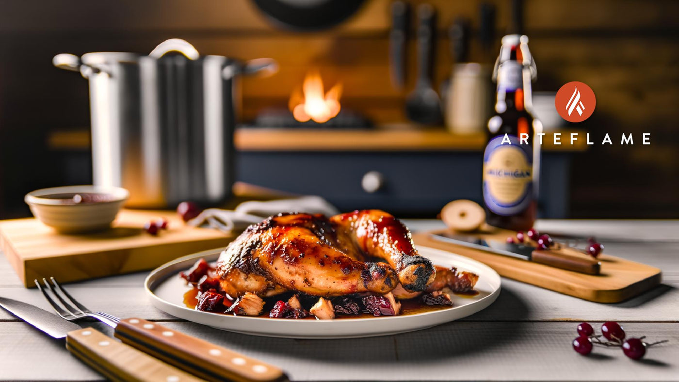 Michigan Cherry Bourbon BBQ Chicken on the Grill