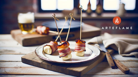 Belgian Chimay Cheese and Bacon Skewers on the Grill