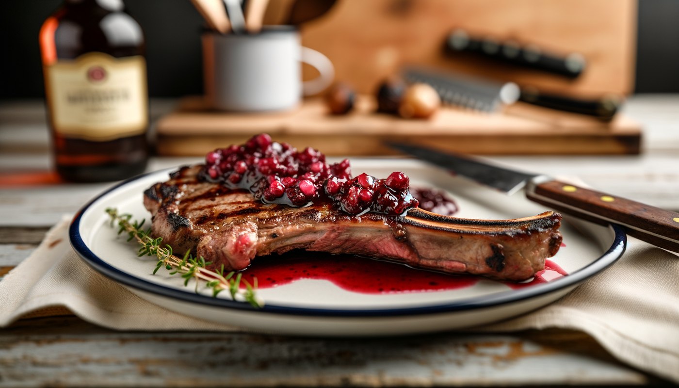 Swedish Grilled Lamb Steak with Lingonberry Glaze