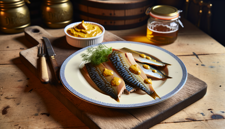 Dutch Smoked Mackerel Fillets with Mustard-Dill Sauce