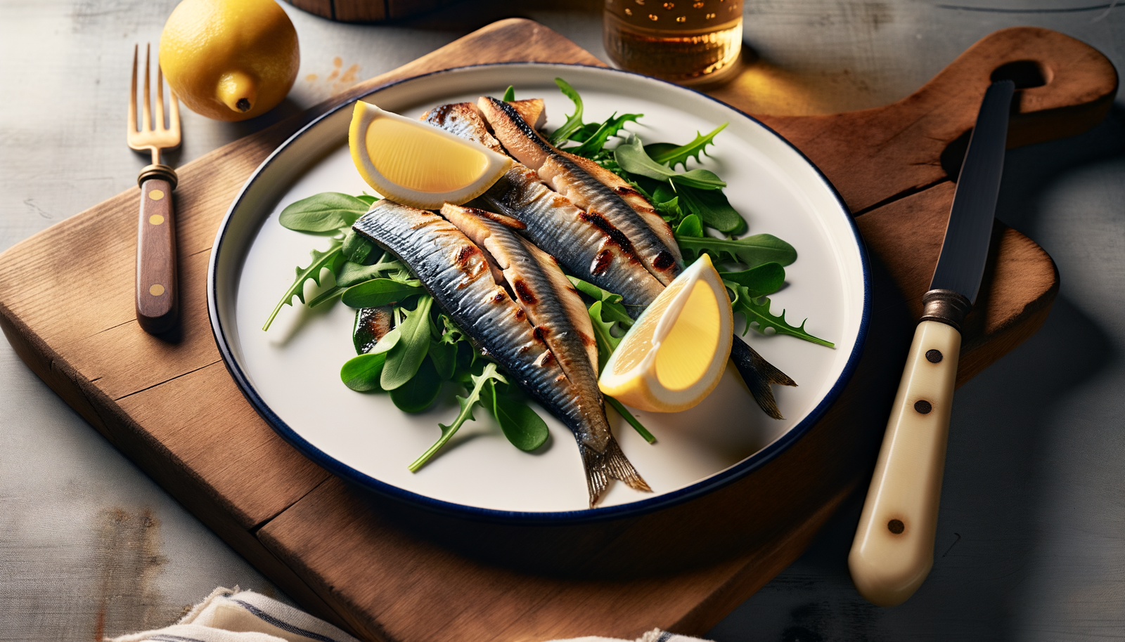 Alaska-Style Glacier-Grilled Herring with Lemon & Greens