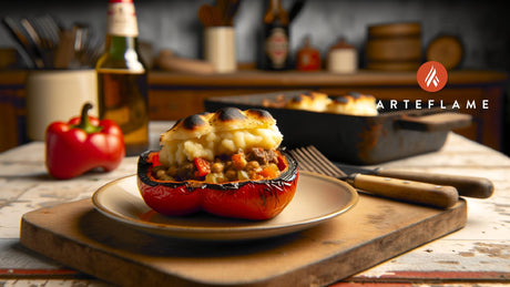 British Grilled Shepherd’s Pie-Stuffed Peppers