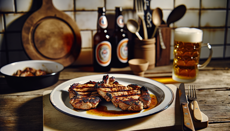 German Beer-Marinated Pork Steaks on the Arteflame