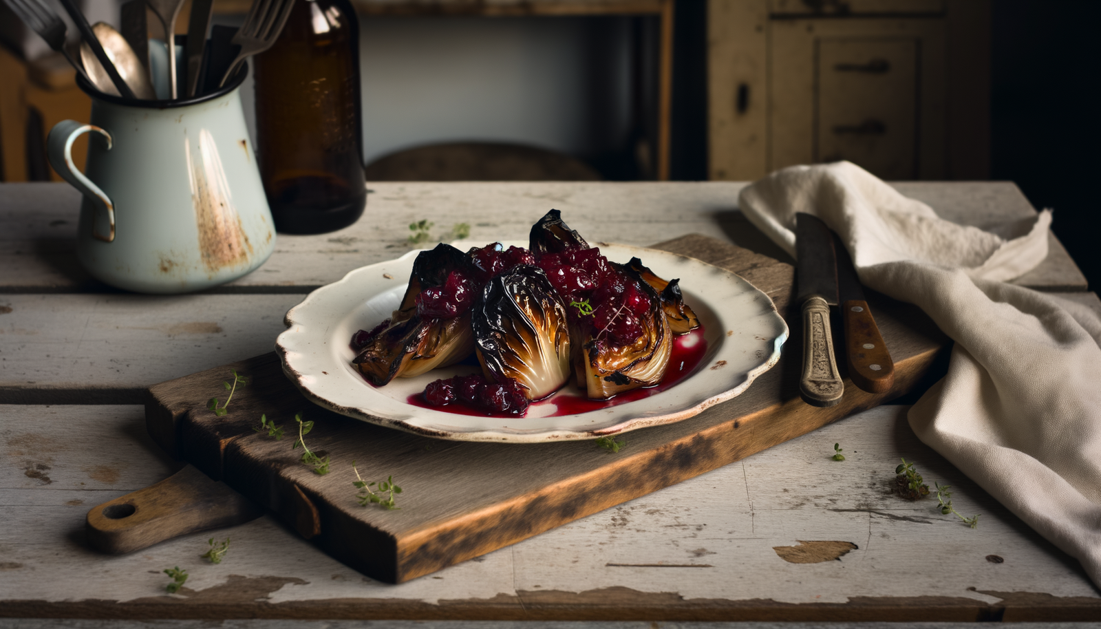 Swedish Charred Cabbage with Lingonberry Glaze