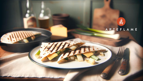 Grilled Welsh Cheddar and Leek Quesadillas