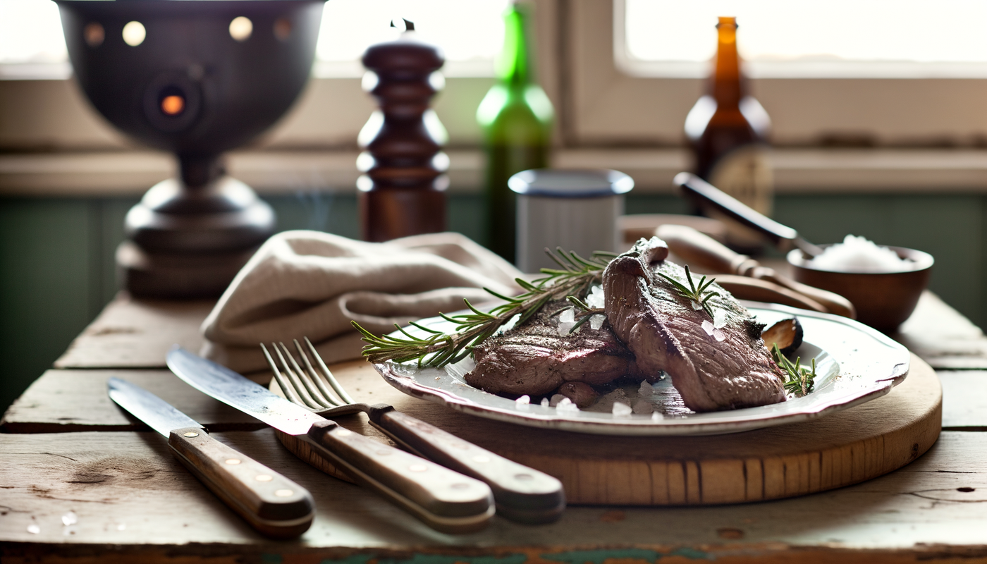 Danish Grilled Venison Steaks with Rosemary & Sea Salt