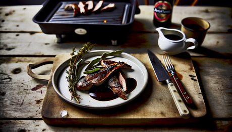 British Grilled Goose Breast with Sage and Port Sauce