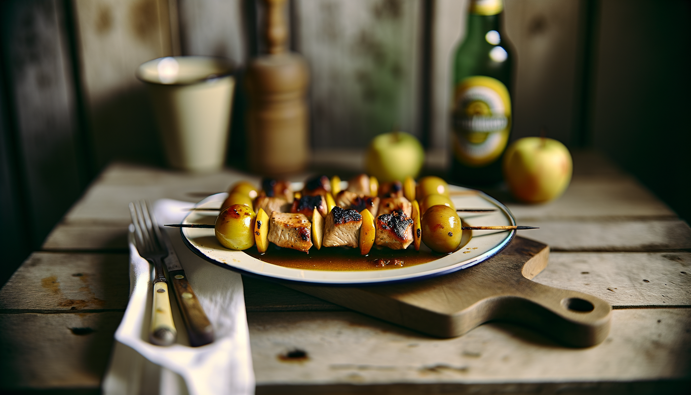 Swedish Pork and Apple Skewers with Mustard Glaze