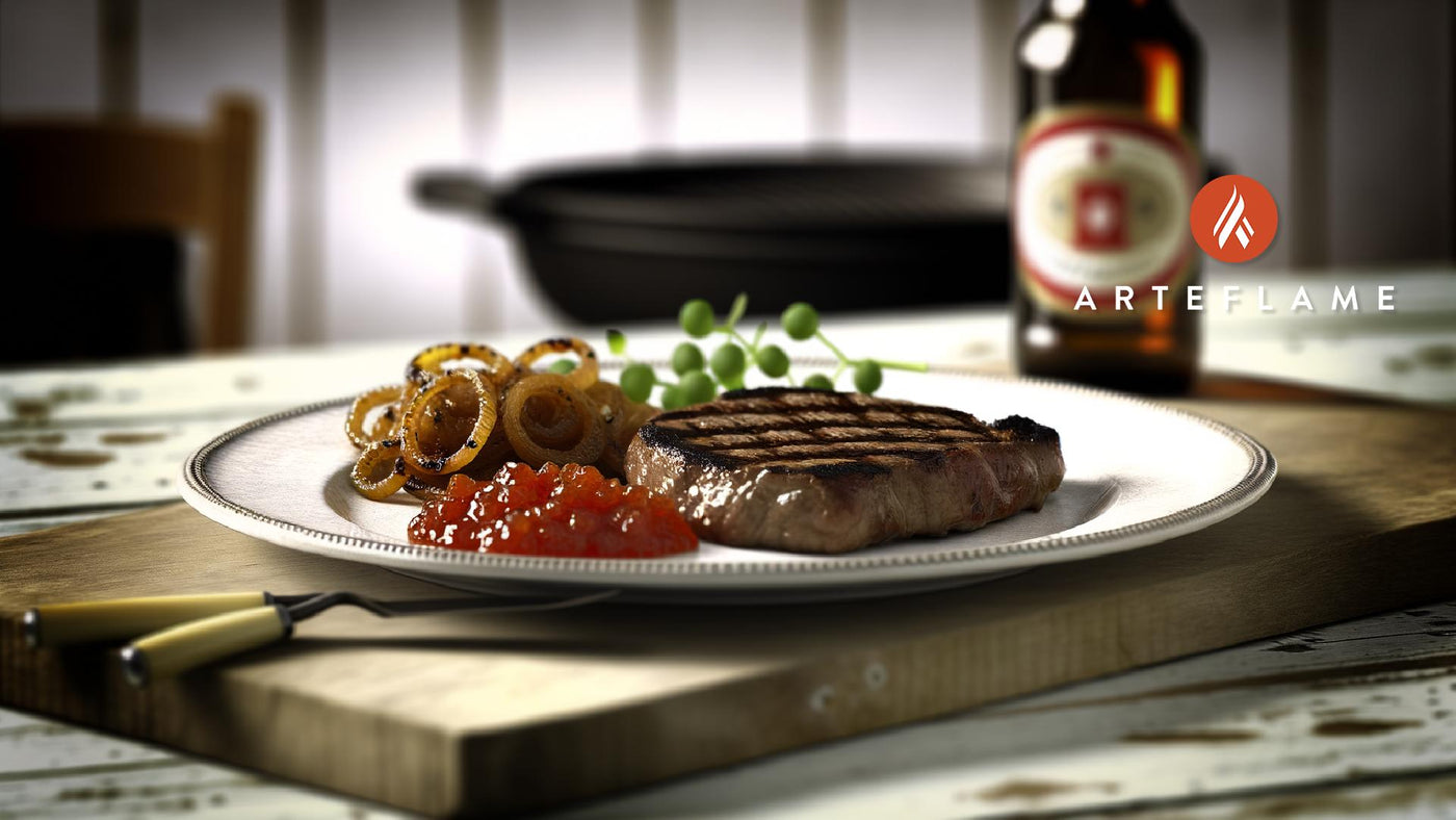 Swedish Grilled Peppercorn Steak with Onion Marmalade