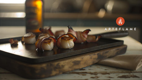 Maple-Smoked Bacon-Wrapped Scallops on Arteflame – Delaware Style