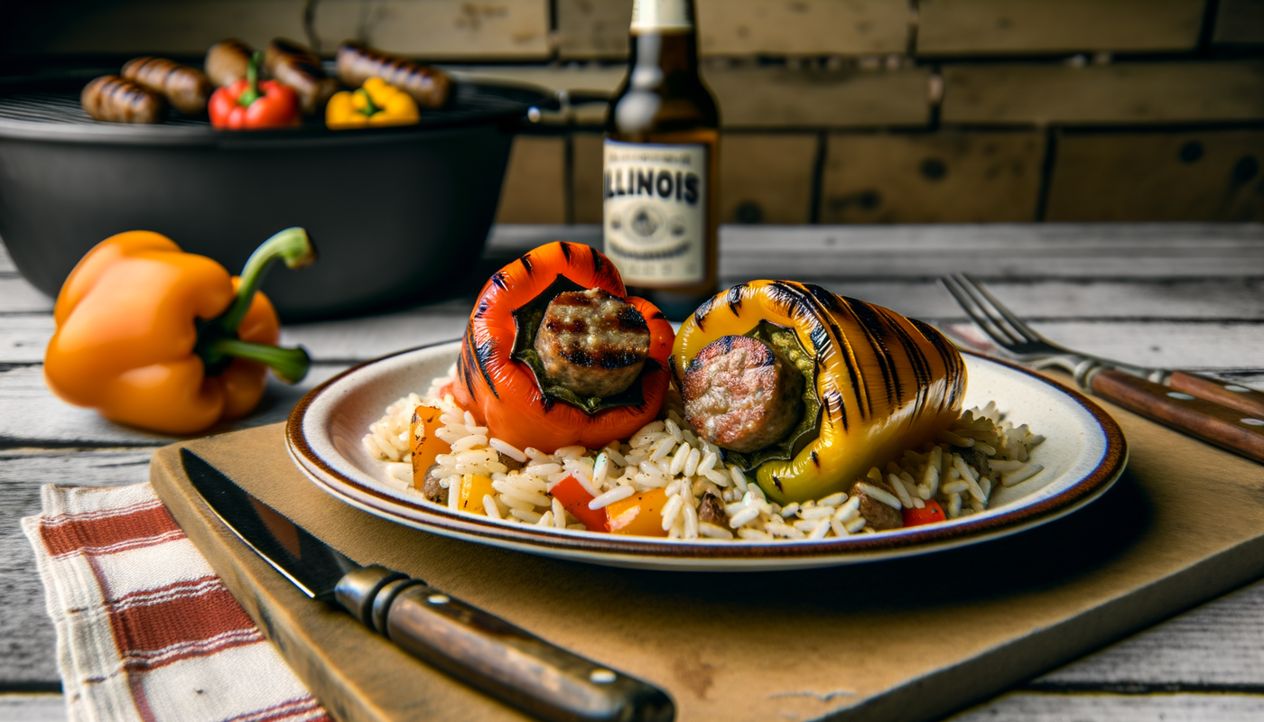 Grilled Stuffed Bell Peppers Illinois – Sausage & Rice