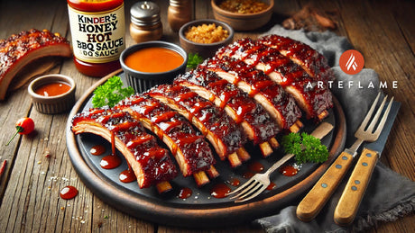 Kinder's Honey Hot BBQ Sauce Grilled Ribs on Arteflame Grill