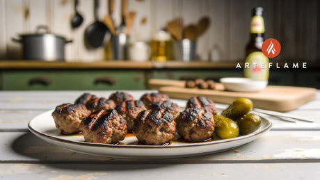 Grilled Danish Meatballs (Frikadeller) on the Arteflame
