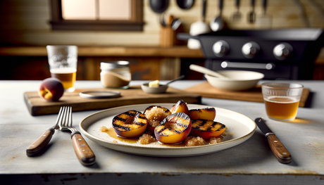 Alabama Cast Iron Grilled Peaches with Brown Sugar Butter