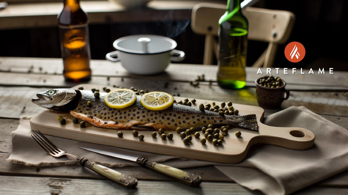 Swedish Winter BBQ Trout with Lemon and Capers