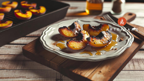 Charred Michigan Peaches with Honey