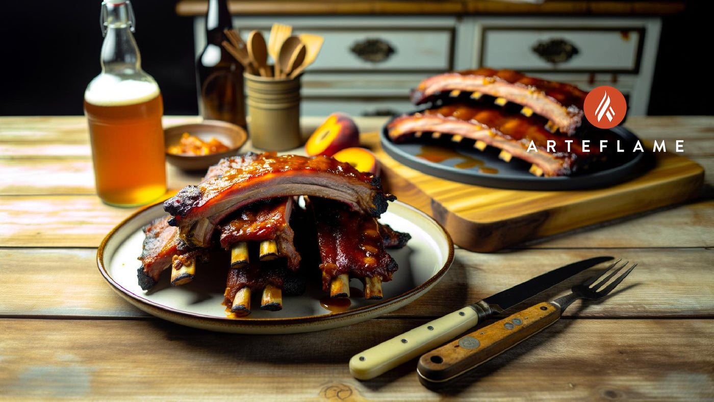 Georgia Smoked Pork Ribs with Peach Glaze