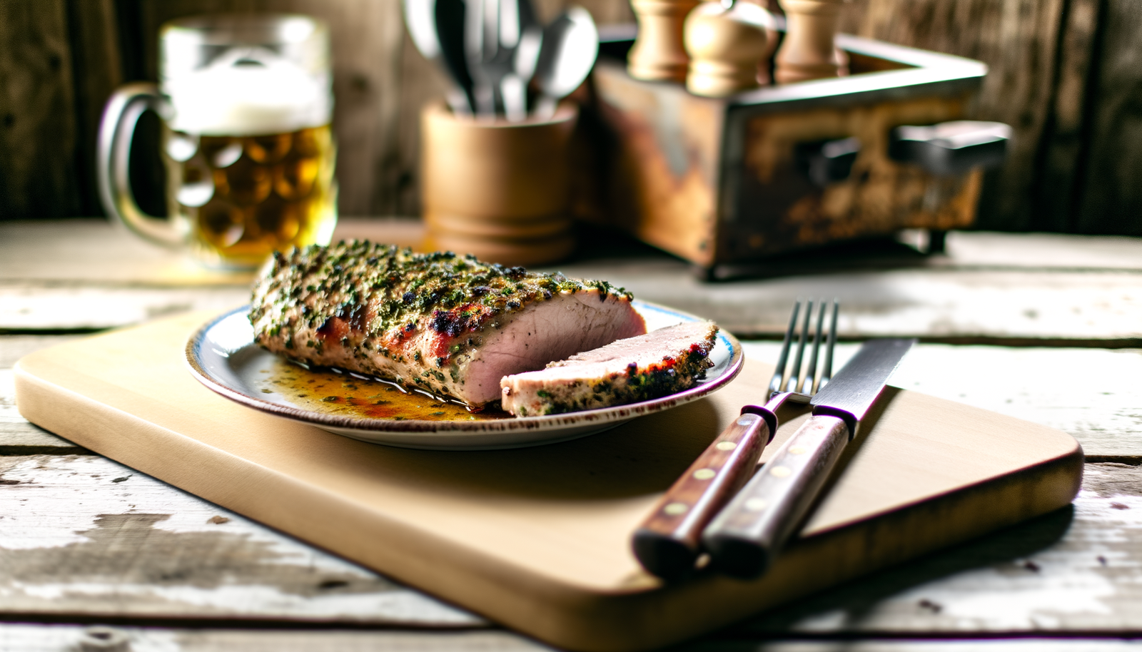 German Grilled Herb-Crusted Pork Loin