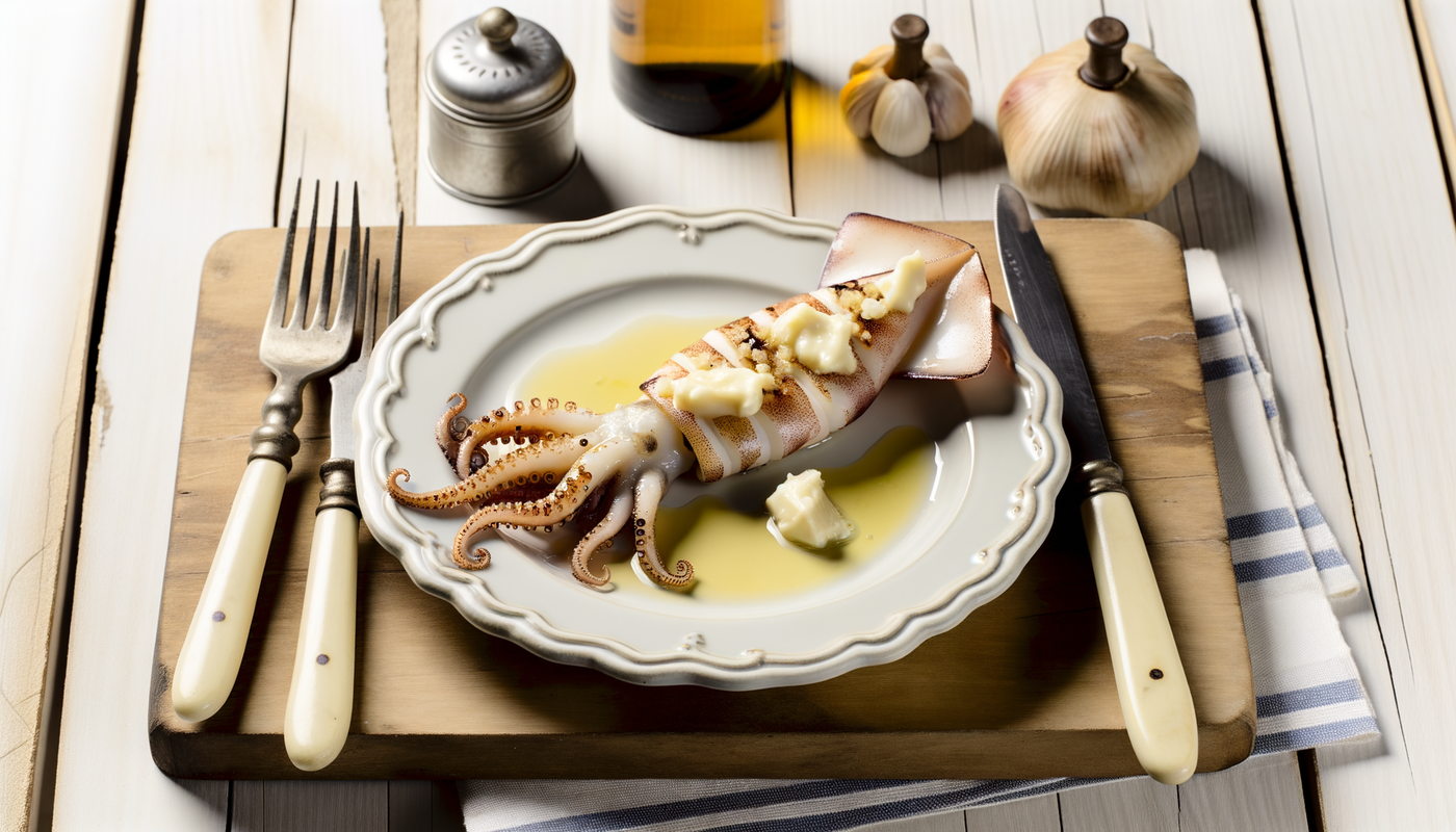 Portuguese Grilled Baby Squid with Garlic Butter