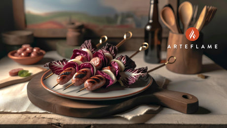 Italian Treviso Radicchio and Sausage Skewers