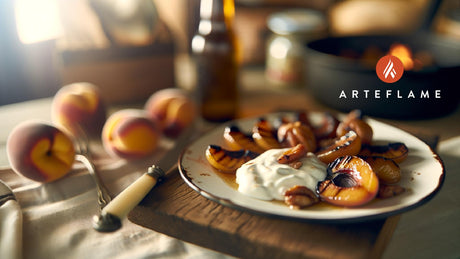 Grilled Albanian Yogurt Peaches on Arteflame