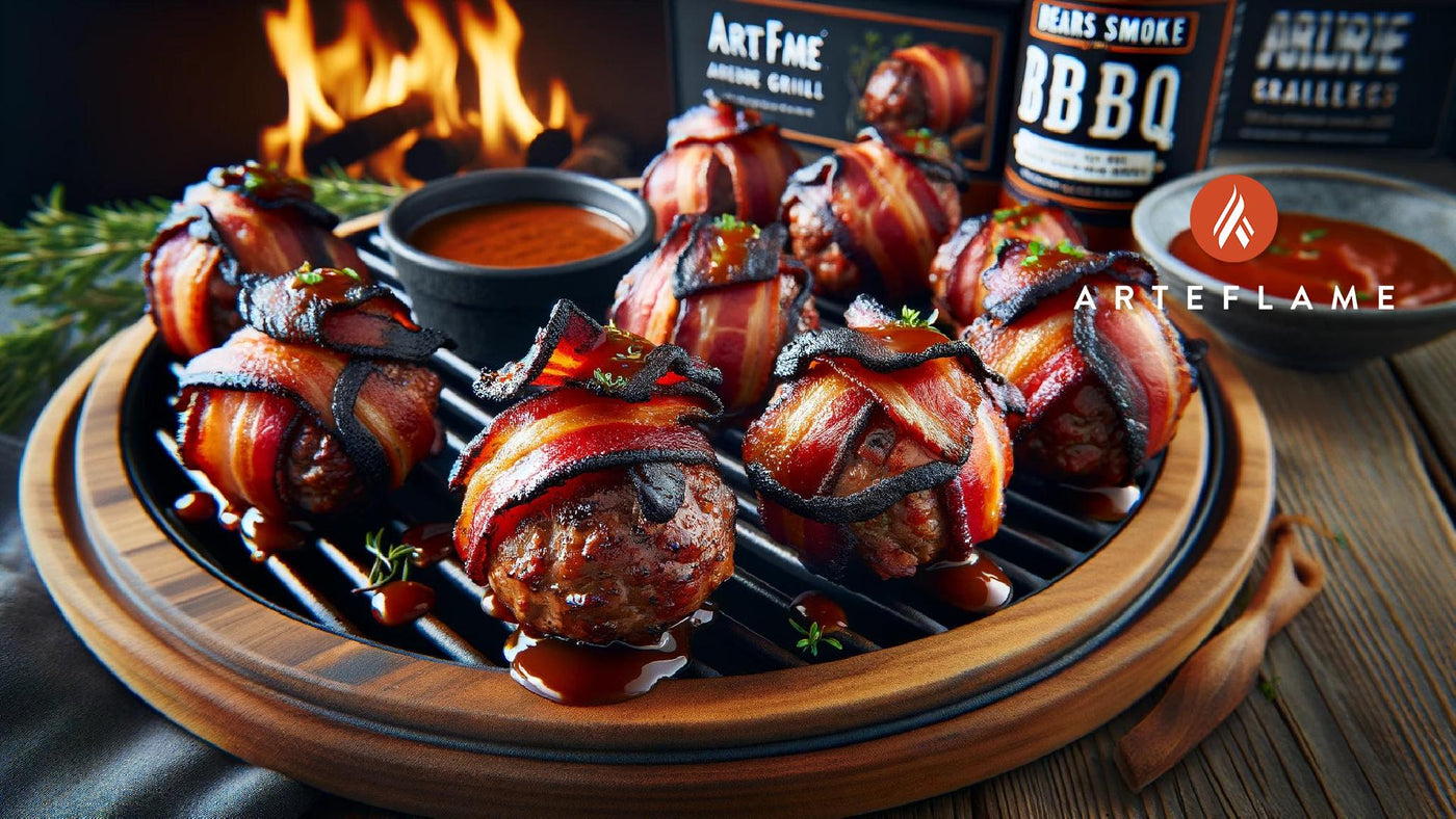 BearSmokeBBQ Bacon Wrapped Meatballs