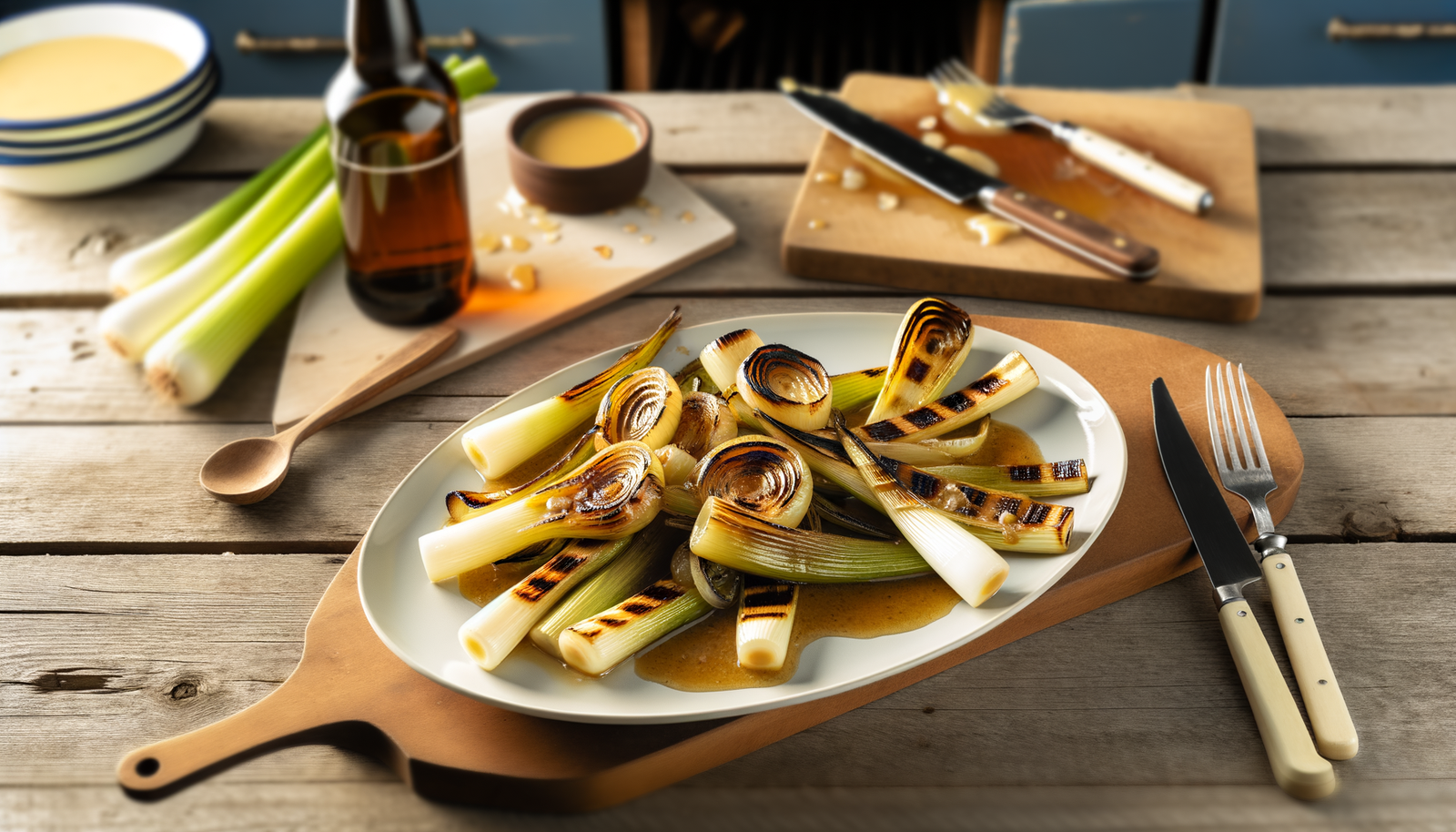 Swedish Grilled Leeks with Brown Butter