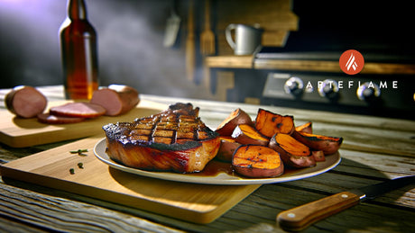 Mississippi Applewood-Grilled Ham Steak with Sweet Potatoes