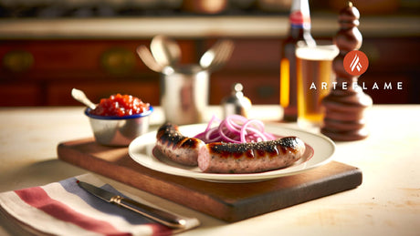 British Grilled Cumberland Sausages with Red Onion Relish