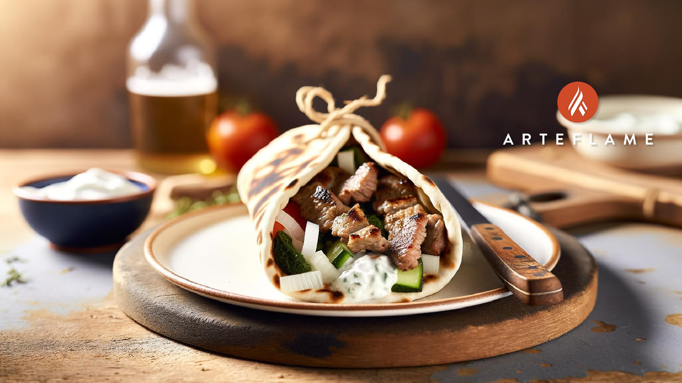 Greek Lamb Souvlaki Pita Wraps on the Arteflame Grill