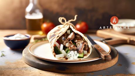 Greek Lamb Souvlaki Pita Wraps on the Arteflame Grill