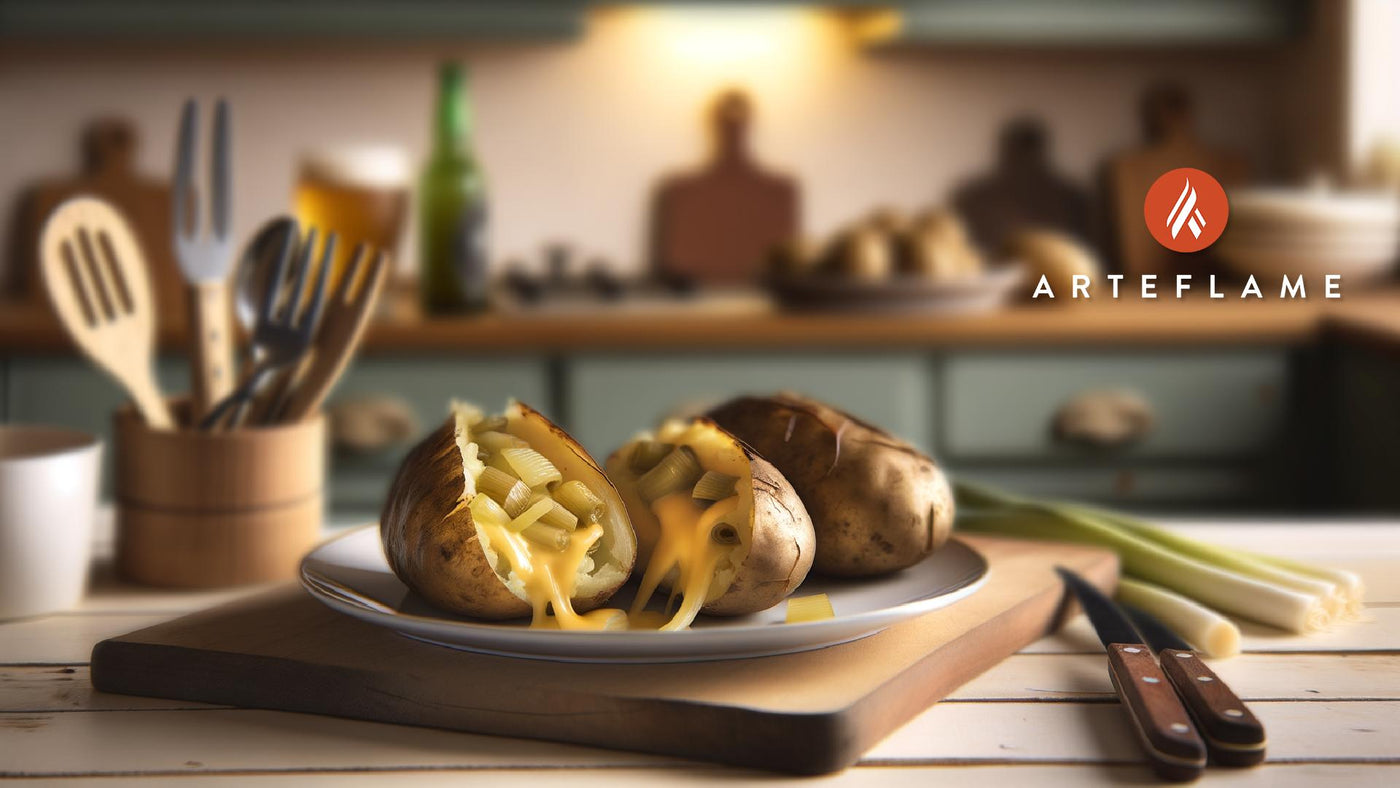 Scottish Cheddar and Leek Stuffed Baked Potato