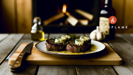 Alaskan Grilled Muskox Steaks with Garlic-Herb Butter