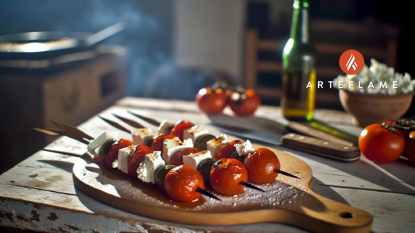 Greek Grilled Tomato Skewers with Feta