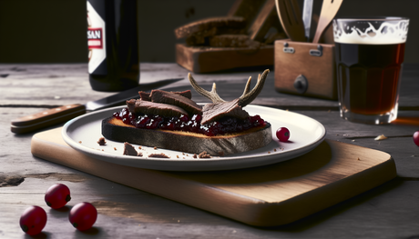 Finnish Toast with Grilled Elk and Lingonberries